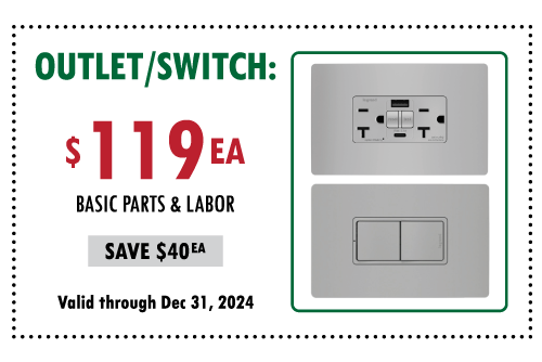 Electrical Outlet or Switch installation Coupon